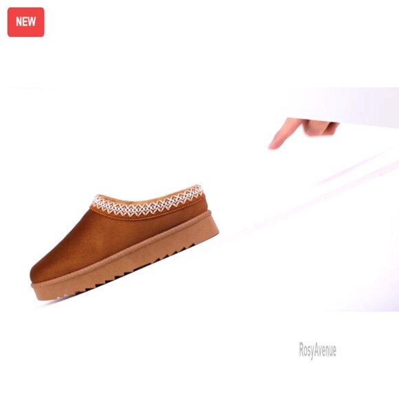 Women's Platform Slipper Boots Fleece Lined Anti-Slip Outdoor Indoor - Picture 7 of 7